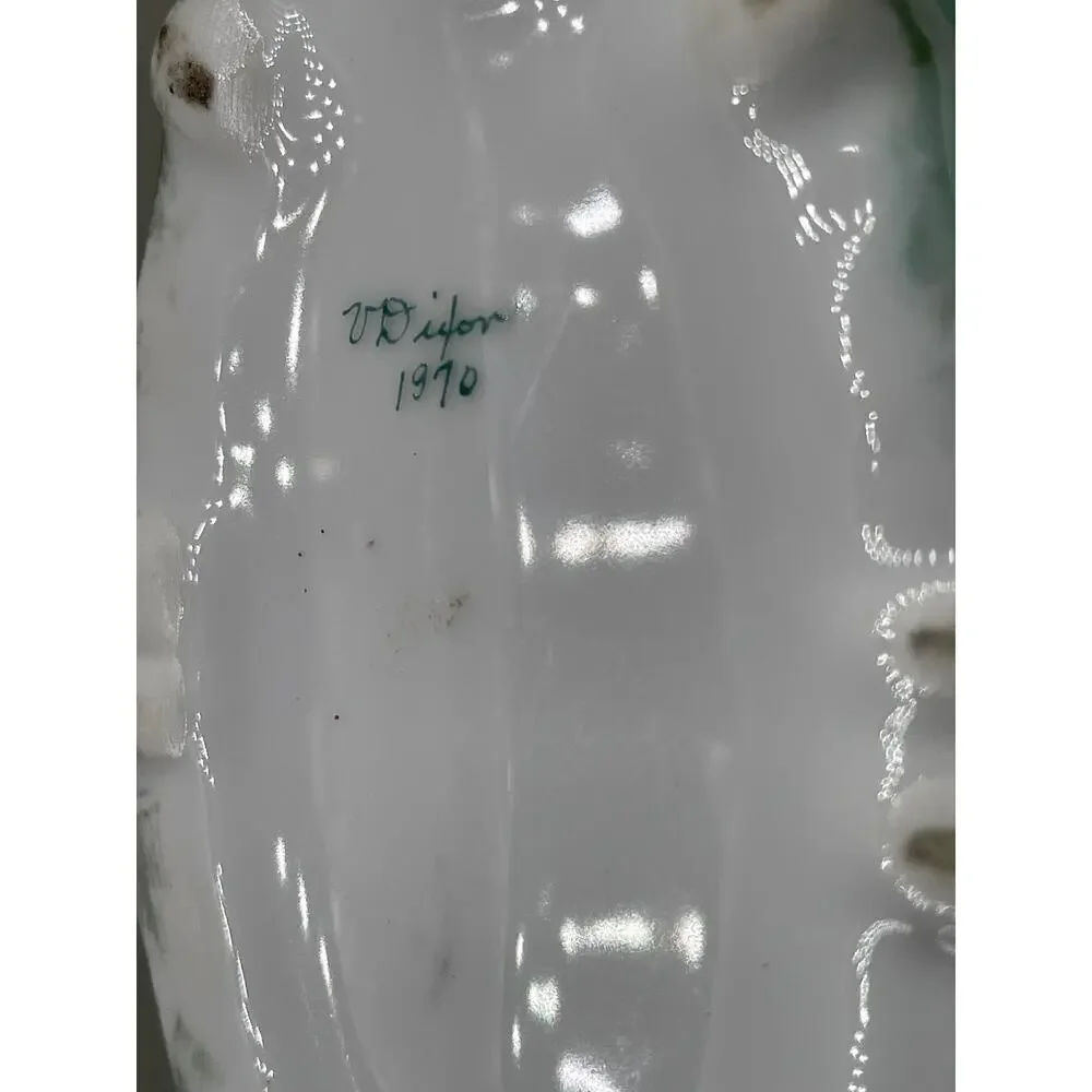 Antique Hand-Painted Porcelain Floral Pitcher Vase Art Nouveau Style 1910 - Picture 5 of 5